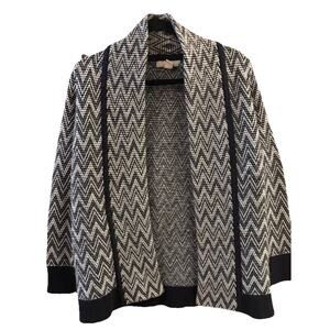 Banana Republic Sz S Open Cardigan Zig Zag Knit Italian Yarn Preppy Academia